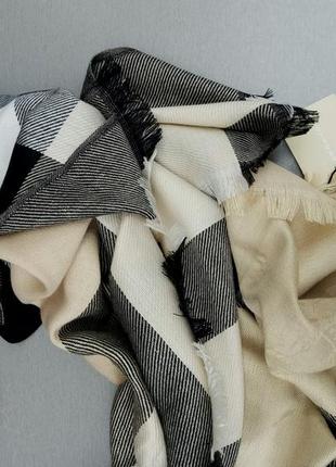 Burberry шарф женский кашемировый тонкий бежево серый2 фото