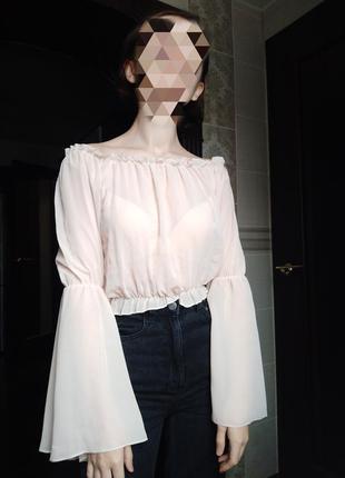 Прозора бежева блуза від influence1 фото