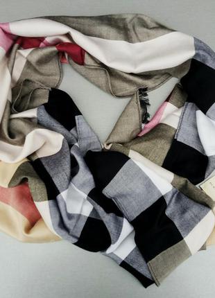Burberry шарф женский кашемировый тонкий беж с серым3 фото