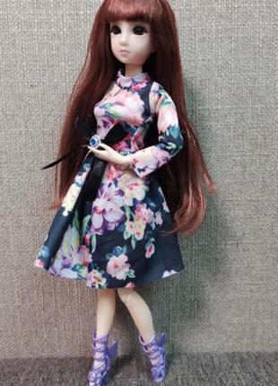 Шарнирная кукла габриела с длинными волосами и стеклянными 3d глазами + одежда и обувь в подарок