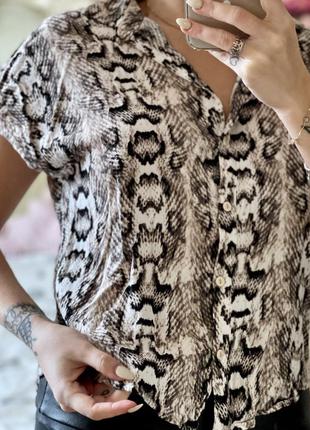 Рубашка в змеиный принт3 фото