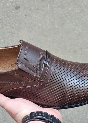 Мужские летние коричневые туфли из натуральной кожи tm karat!!!