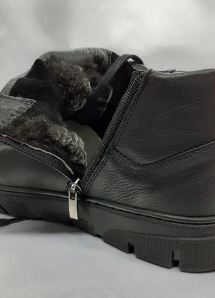 Комфортные зимние ботинки кожаные на молнии на цигейке detta 40-45р.5 фото