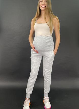 Штани для вагітних утепленні трикотажні на флісі1 фото