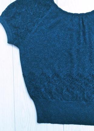 Шикарный новый топ блуза темно-синий металлик!италия!5 фото