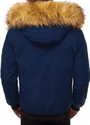 Зимняя темно-синяя мужская куртка5 фото