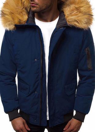 Зимняя темно-синяя мужская куртка1 фото