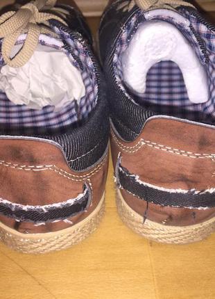 Туфли-спорт кеды джинс\коричневая кожа 41 р стелька 26 см.8 фото