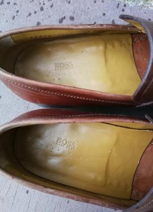 Мужские коричневые туфли лоферы hugo boss6 фото