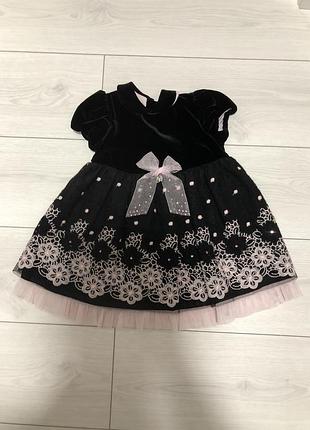 Шикарне велюрове святкове плаття blumarine baby оригінал! 1-2 роки.
