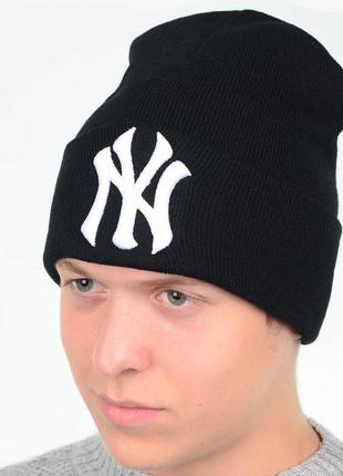 Зимова шапка лопата new york yankees нью йорк чоловіча жіноча різні кольори1 фото