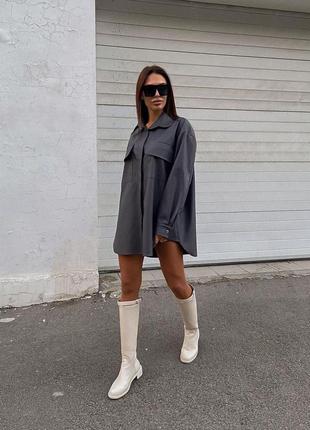 Рубашка из эко-кожи