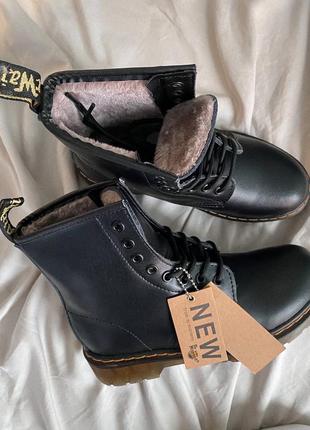 Зимние ботинки dr.martens 1460 classic (на меху)9 фото