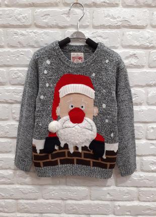 Новорічний светр з санта клаусом різдвяний світер