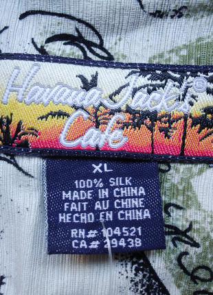 Рубашка  гавайская havana jack cafe  silk hawaii гавайка (xl)4 фото