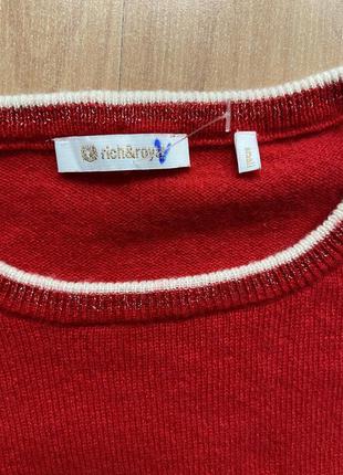 Кашемировый свитер кашемир красный с лампасами новое состояние7 фото