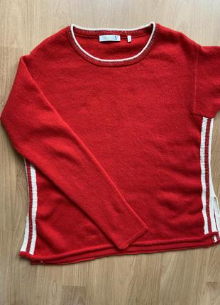 Кашемировый свитер кашемир красный с лампасами новое состояние6 фото