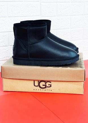 Ugg mini кожаные мужские низкие угги мини угг шкіряні уггі чоловічі3 фото