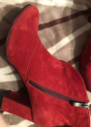 Ботинки ботиночки красные замшевые ботильоны3 фото