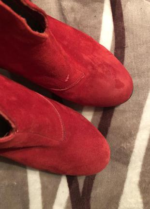 Ботинки ботиночки красные замшевые ботильоны5 фото