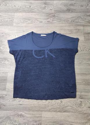 Футболка оверсайз Calvin K50K508871 Big & Tall Olivgrön sweatshirt med stor logga