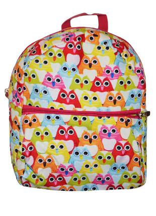 Рюкзак для девочек совы разноцветный1 фото