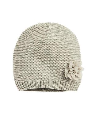 Шапка девочке осенняя с цветком 44/46
