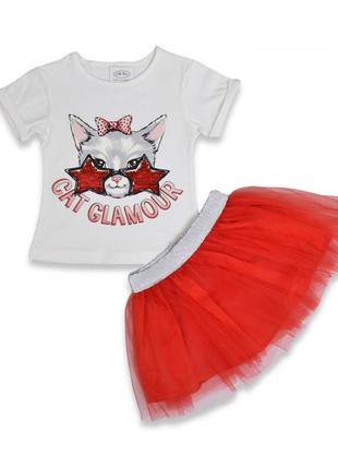 Комплект детский футболка и юбка для девочки 5 лет