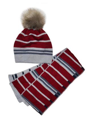 Комплект дитячий шапка і шарф зимовий для хлопчика