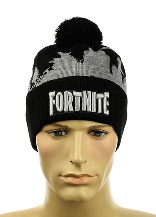 Зимняя подростковая шапка "fotrnite" черный