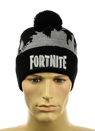Зимова підліткова шапка "fotrnite" чорний