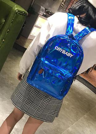 Модный голографический рюкзак для девочек. 3 цвета3 фото