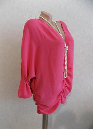 Кофта блуза шифоновая яркая розовая фирменная yaya размер 48-502 фото