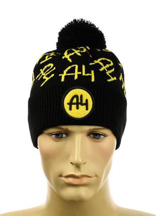 Зимняя подростковая шапка "a 4" черный