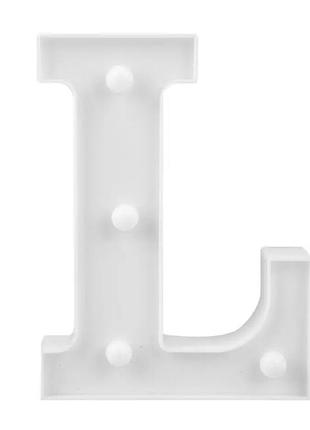 Об'ємна літера l led маленька 16 на 12 см білий