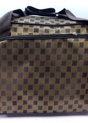 Текстильна дорожня жіноча сумка для подорожей коричнева