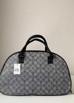 Текстильна жіноча дорожня сумка ручна поклажа сіра