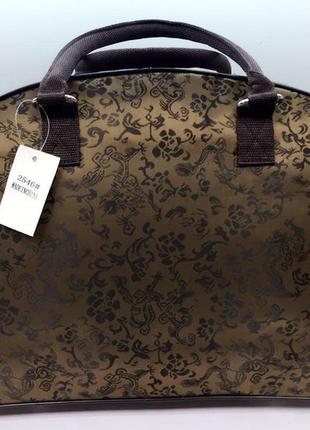 Текстильна дорожня сумка жіноча 48*31*20 коричнева