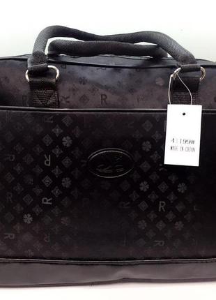 Текстильна сумка саквояж жіноча чорна 48х31х20