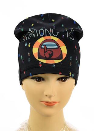 Трикотажная шапка  "among us" черный