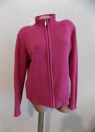Свитер кофта вязаная на змейке розовая фирменная размер 50-52