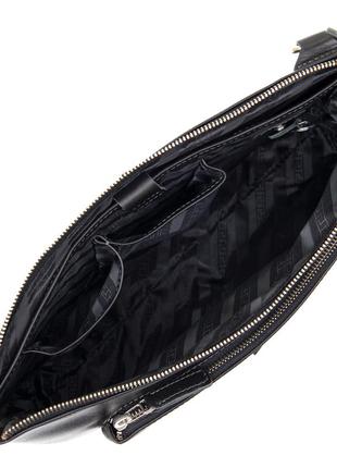 Кожаная мужская сумка для ноутбука grande pelle 11437 черный5 фото