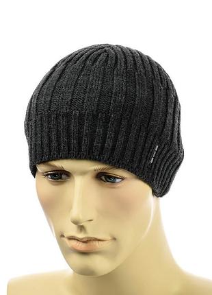 Мужская шапка 1*3*1 темно-серый