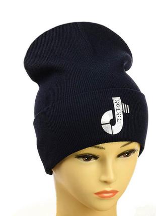 Подростковая шапка  "tik-tok" темно-синий