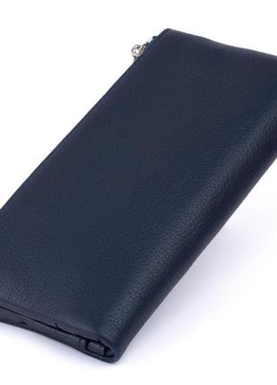 Вертикальний гаманець на кнопці жіночий st leather 19203 темно-синій2 фото