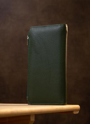 Красивый женский кожаный кошелек st leather 19377 зеленый7 фото
