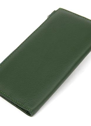 Красивый женский кожаный кошелек st leather 19377 зеленый2 фото
