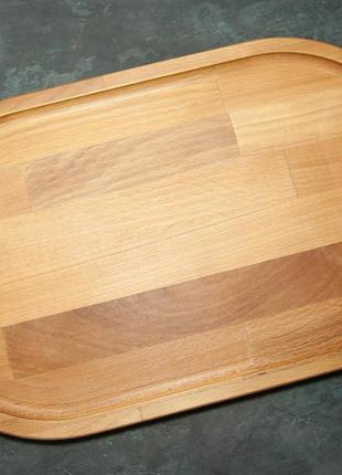 Сервірувальна дошка піднос дерев'яна тарілка для подачі стейка шашлику м'яса м'ясних страв та нарізки "пузо"4 фото