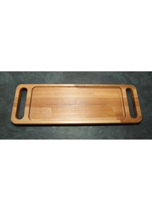 Сервірувальна дошка піднос дерев'яна тарілка для подачі стейка шашлику м'яса м'ясних страв та нарізки "худа"3 фото