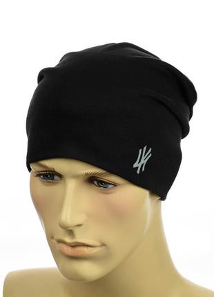 Трикотажная шапка с патчем "new york" чрный